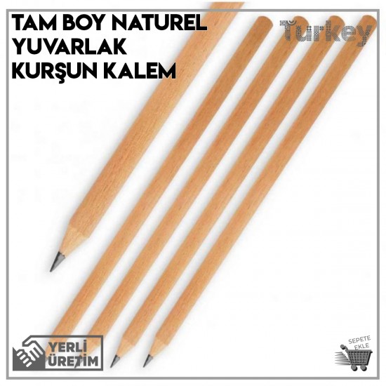 Tam Boy Naturel Yuvarlak Kurşun Kalem Günüş Gülü